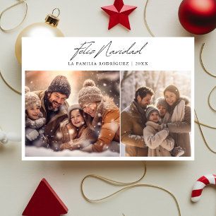 Feliz Navidad Spaanse Kerstmis Fotocollage Feestdagenkaart