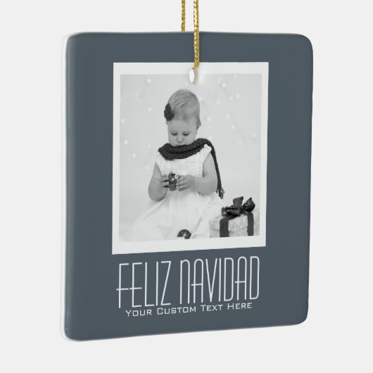 Feliz Navidad Spaanse Kerstmis - Gepersonaliseerd Keramisch Ornament (Rechts)