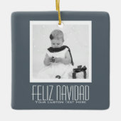 Feliz Navidad Spaanse Kerstmis - Gepersonaliseerd Keramisch Ornament (Voorkant)