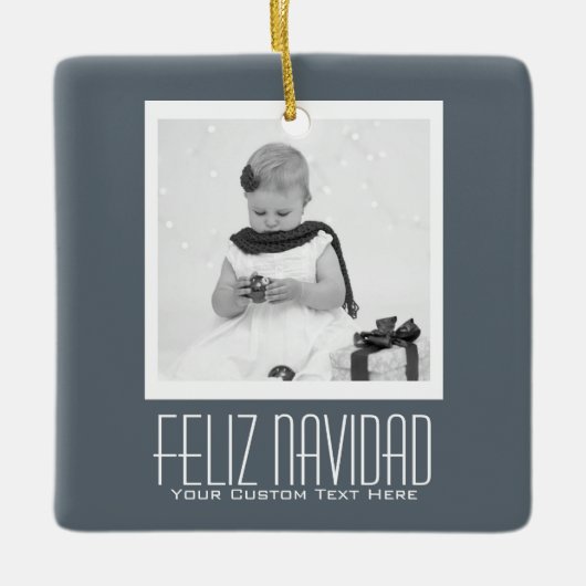 Feliz Navidad Spaanse Kerstmis - Gepersonaliseerd Keramisch Ornament (Voorkant)