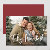Feliz Navidad | Spaanse Kerstmis met foto Feestdagenkaart (Voorkant / Achterkant)