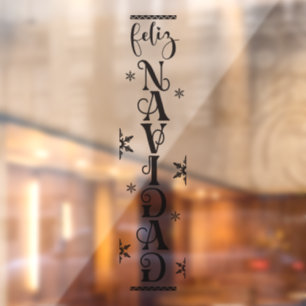 Feliz Navidad Spaanse Kerstmis Typografie Raamsticker