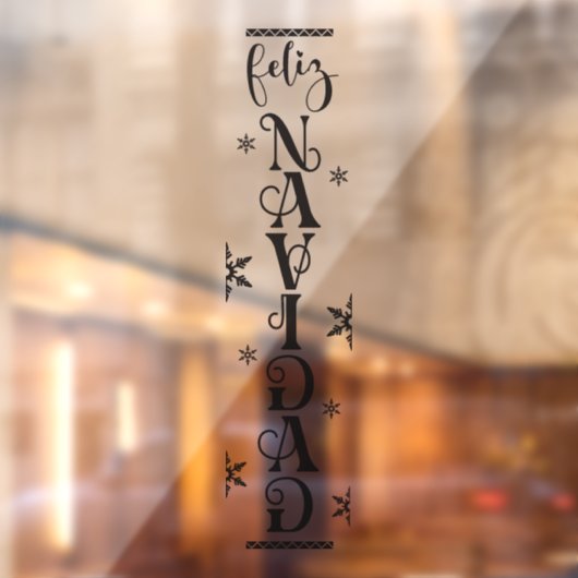 Feliz Navidad Spaanse Kerstmis Typografie Raamsticker (Vel 2)