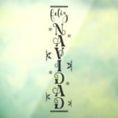 Feliz Navidad Spaanse Kerstmis Typografie Raamsticker (Vel 3)