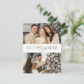 Feliz Navidad Spaanse kniptechniek foto Feestdagenkaart (Staand voorkant)