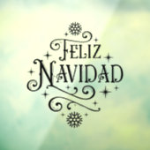 Feliz Navidad Spaanse Merry Christmas Typografie Raamsticker (Vel 3)