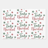 Feliz Navidad Spaanse moderne kerst Inpakpapier Vel (Voorkant 3)