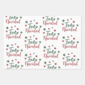 Feliz Navidad Spaanse moderne kerst Inpakpapier Vel (Voorkant)