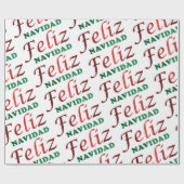 Feliz Navidad Spaanse Red Green Kerstfeestdag Cadeaupapier (Vlak)