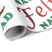 Feliz Navidad Spaanse Red Green Kerstfeestdag Cadeaupapier (Rol Hoek)
