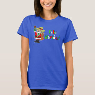 Feliz Navidad Spaanse Santa Cartoon T-shirt