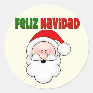 Feliz Navidad Spaanse Santa Ronde Sticker
