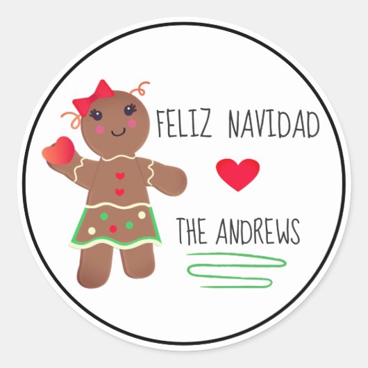 "Feliz Navidad" Spaanse Sticker voor pretkerst (Voorkant)