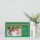Feliz Navidad Spaanse Vakantie Fotokaart (groen) Feestdagenkaart (Staand voorkant)