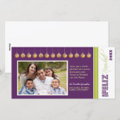 Feliz Navidad Spaanse Vakantie Fotokaart (paarse) Feestdagenkaart (Voorkant / Achterkant)