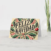 Feliz Navidad Spaanse vrolijke kerst Kaart (Voorkant)