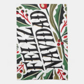 Feliz Navidad Spaanse vrolijke kerst Theedoek (Verticaal)