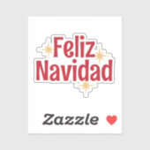 Feliz Navidad Spaanse vrolijke kerststerren Sticker (Vel)