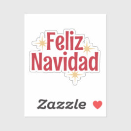 Feliz Navidad Spaanse vrolijke kerststerren Sticker