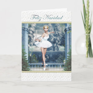 Feliz Navidad Spanish Christmas Ballerina Kaart