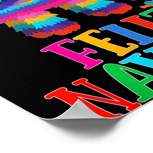 Feliz Navidad Spanish Christmas Funny Mexican Nata Poster (Hoek)