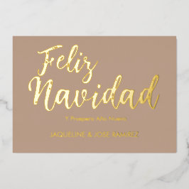 Feliz Navidad Spanish Gold Foil Vakantie Kaart