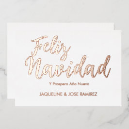 Feliz Navidad Spanish Gold Foil Vakantie Kaart