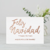 Feliz Navidad Spanish Gold Foil Vakantie Kaart (Staand Voorkant)