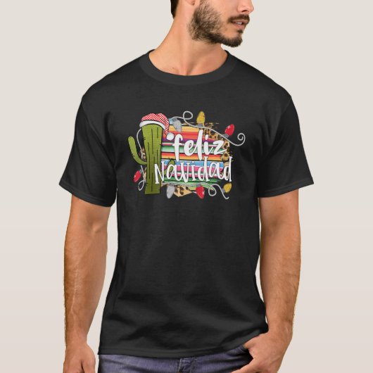 Feliz Navidad Spanish Merry Kerstmis T-shirt (Voorkant)
