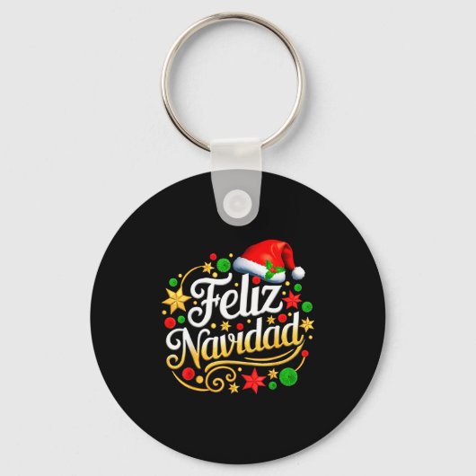 Feliz Navidad Spanish Mexican Christmas Xmas Holid Sleutelhanger (Voorkant)