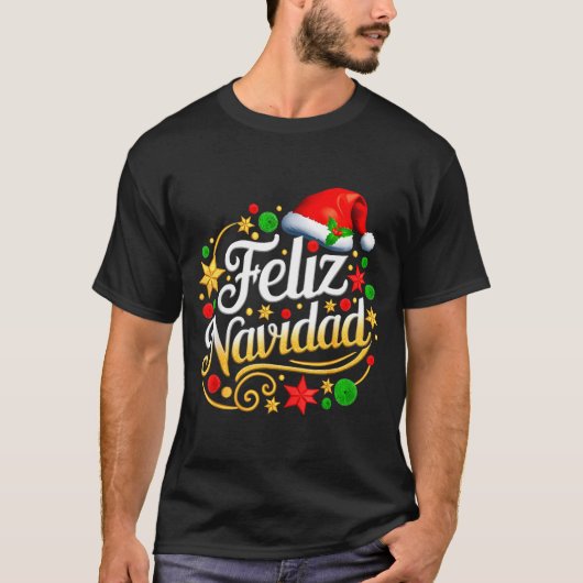 Feliz Navidad Spanish Mexican Christmas Xmas Holid T-shirt (Voorkant)