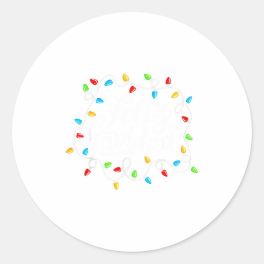 Feliz Navidad Spanish Mexican Christmas Xmas Light Ronde Sticker (Voorkant)