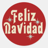 Feliz Navidad Spanish Ronde Sticker (Voorkant)