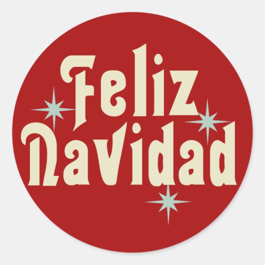 Feliz Navidad Spanish Ronde Sticker (Voorkant)