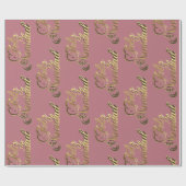 Feliz Navidad Spanish Text Christmas Roos Gold Cadeaupapier (Vlak)