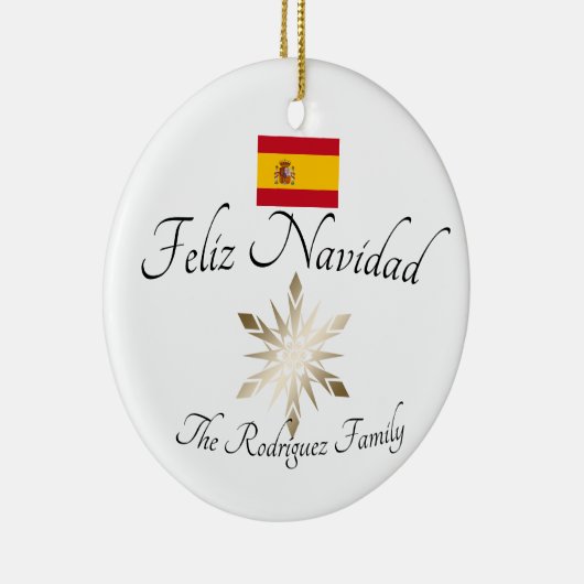 Feliz Navidad Spanje vlag Keramisch Ornament (Rechts)