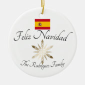 Feliz Navidad Spanje vlag Keramisch Ornament (Voorkant)