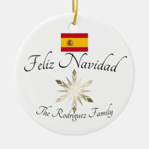 Feliz Navidad Spanje vlag Keramisch Ornament
