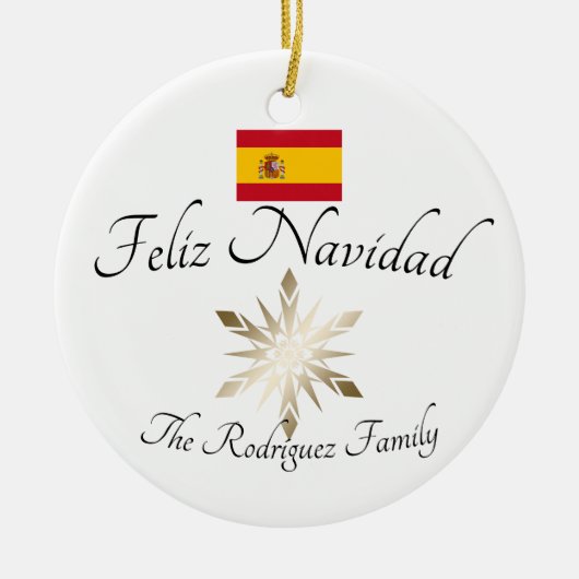 Feliz Navidad Spanje vlag Keramisch Ornament (Voorkant)