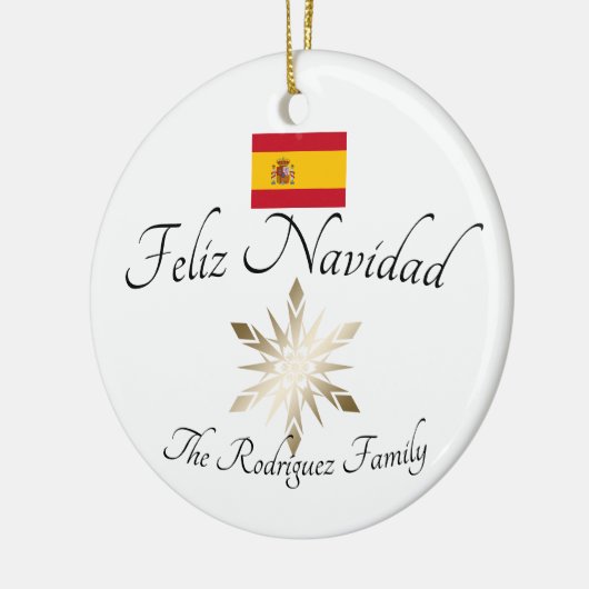 Feliz Navidad Spanje vlag Keramisch Ornament (Links)