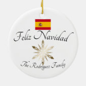 Feliz Navidad Spanje vlag Keramisch Ornament (Achterkant)