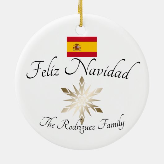 Feliz Navidad Spanje vlag Keramisch Ornament (Achterkant)