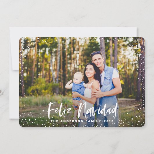 Feliz navidad sterren fotokaart feestdagenkaart (Voorkant)