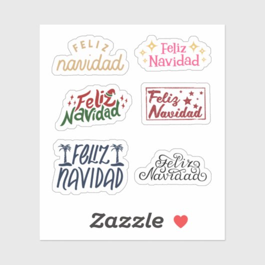 Feliz Navidad Stickers (Vel)