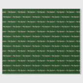 Feliz Navidad Striped Holly Berries Cadeaupapier (Vlak)