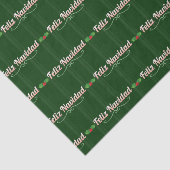 Feliz Navidad Striped Holly Berries Tissuepapier (Detail)