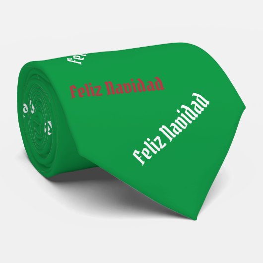 Feliz Navidad-Stropdas voor kerstmis Stropdas (Opgerold)