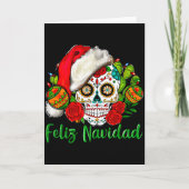 Feliz Navidad Sugar Skull Mexican Christmas  Kaart (Voorkant)