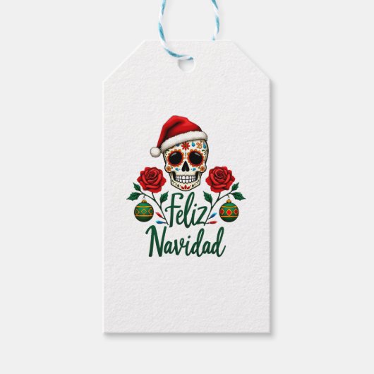 Feliz Navidad Sugar Skull Mexican Christmas T-Shir Cadeaulabel (Voorkant)