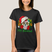 Feliz Navidad Sugar Skull Mexican Christmas  T-shirt (Voorkant)